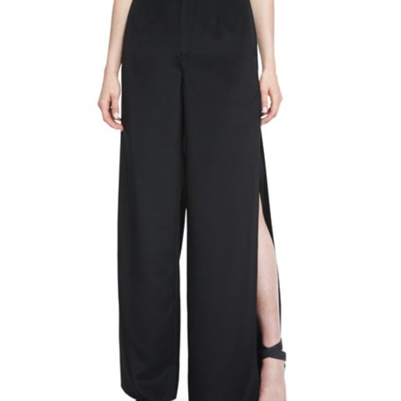 FARROW Charcoal Gray Split Side Wide Leg Pants - Picture 2 of 11